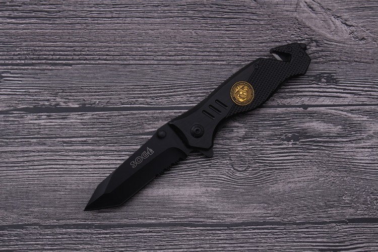 SOGA    Pisau Lipat Tactical Folding Knife - Black